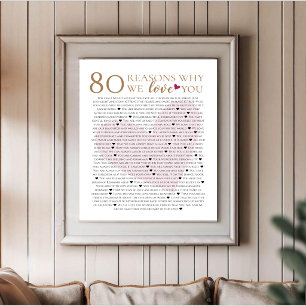 80 skäl till varför vi älskar dig 70-års 60-års 50 poster