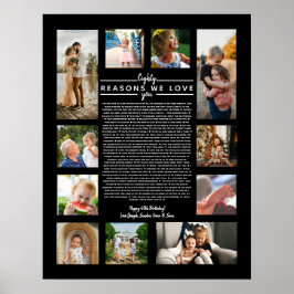 80 skäl till varför vi älskar dig födelsedagsprese poster