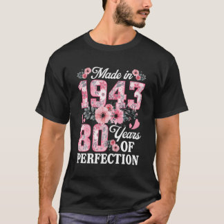 80 stycken 1943 Blommigt 80:e T Shirt