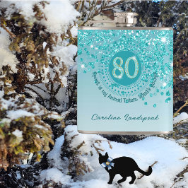 80-taktblått Glitter och dryktad citattkolv Fickplunta