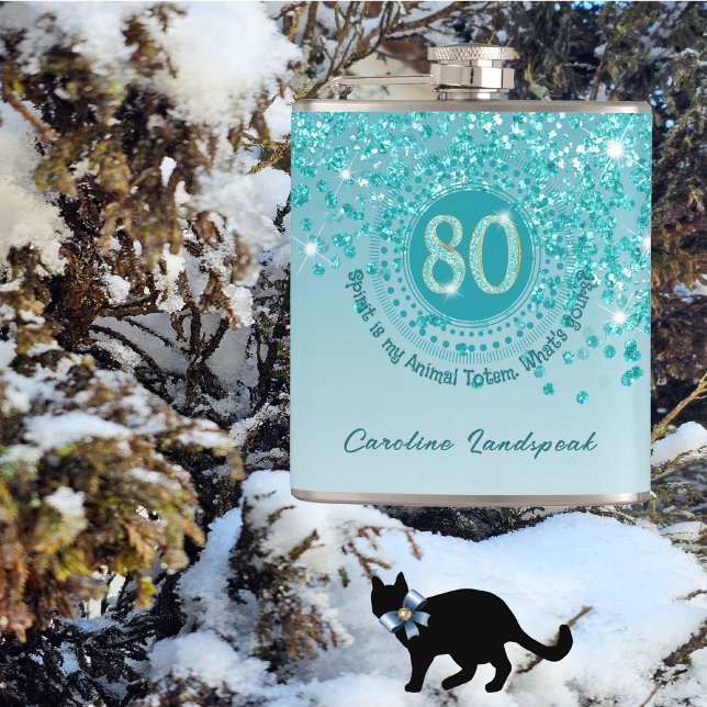 80-taktblått Glitter och dryktad citattkolv Fickplunta (Skapare uppladdad)