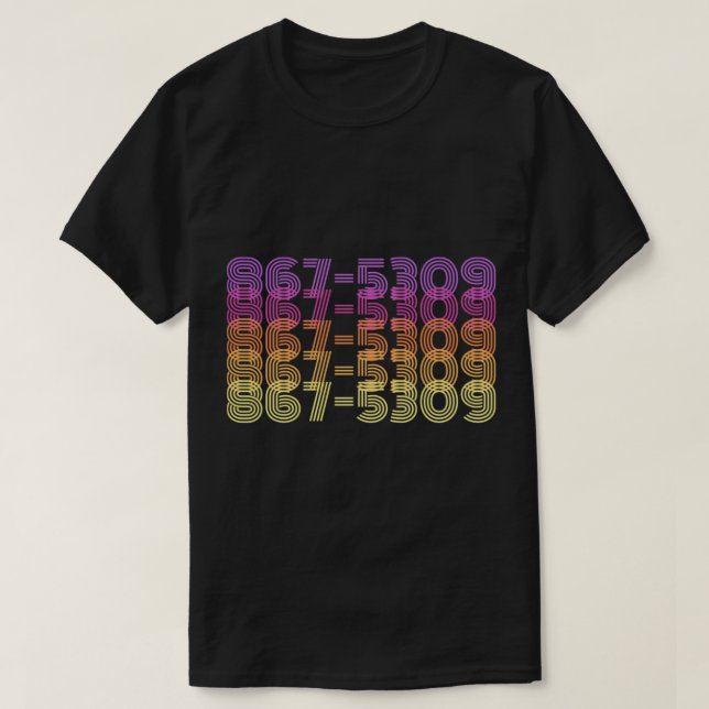 80-tal - 867-5309 - 80-tal musik t shirt (Design framsida)