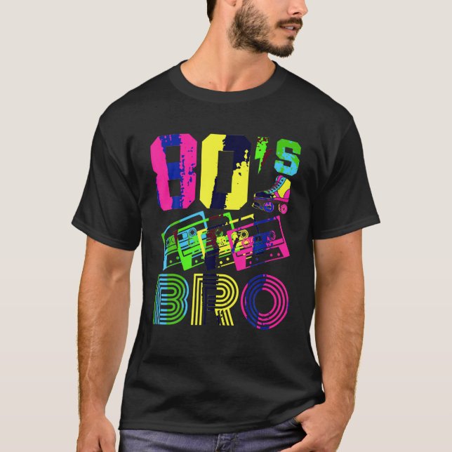 80-tal Bro 1980-tal Mode Temaparty Cassette Tape E T Shirt (Framsida)