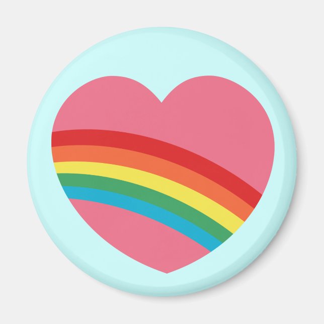 80-tal Chunky Rainbow Heart Magnet (Framsidan)