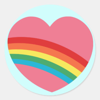 80-tal Chunky Rainbow Heart Stickers Runt Klistermärke