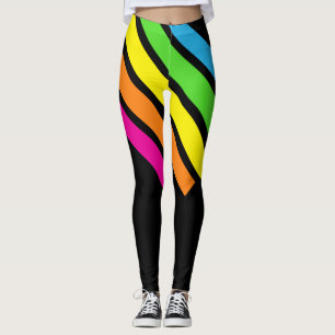80-tal görar randig och färgar damasker leggings