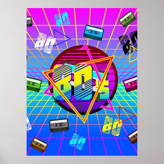 80-TAL RETRO GAMMAL SCHOOL KASSETTBAND    POSTER (Framsidan)