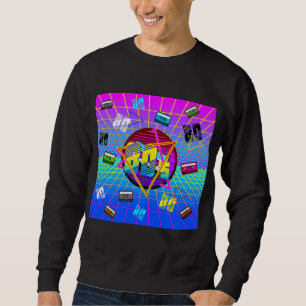 80-TAL RETRO GAMMAL SKOL KASSETTBAND  T-Shirt Lång Ärmad Tröja