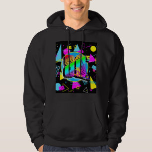 80-TAL RETRO VINTAGE GAMMAL SCHOOL STIL HOODIE