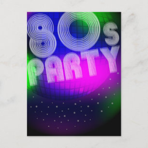 80-talet Party Inbjudan Vykort