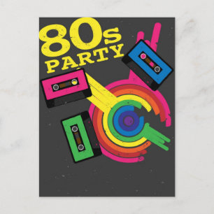 80-talet party inbjudan vykort