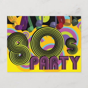 80-talet Party Inbjudan Vykort