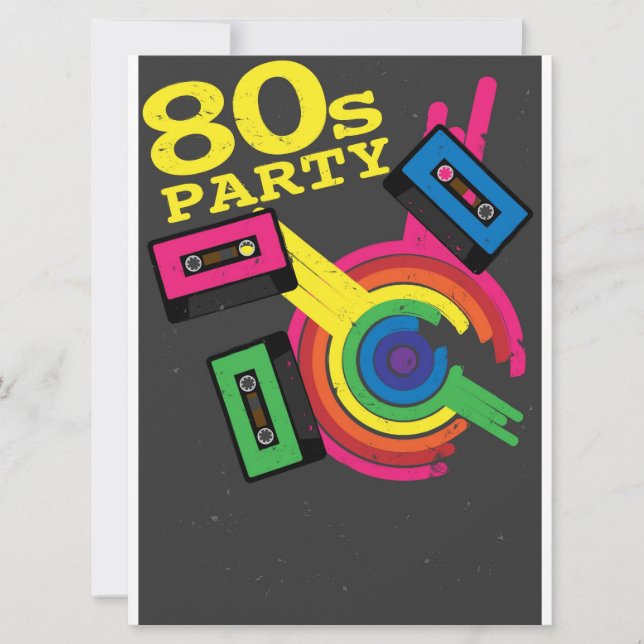 80-talet party inbjudningar (Framsida)
