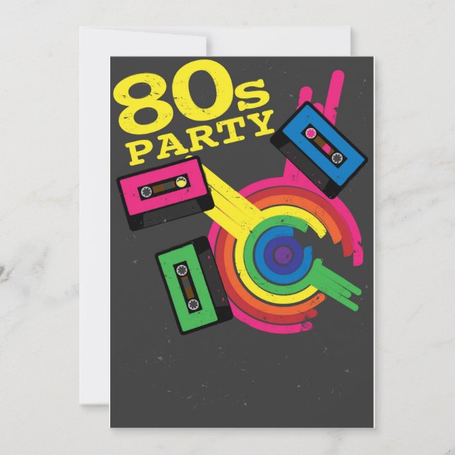 80-talet party inbjudningar (Framsida)