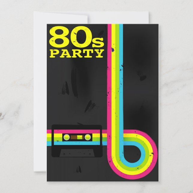 80-talet party inbjudningar (Framsida)