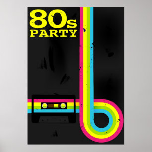 80-talet party poster