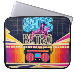 80-talet, retro Music party. Gamla stil poster. Di Laptop Fodral