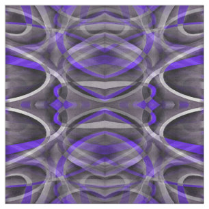 80-talet Vibes Violet Blue och Grått Funky Mönster Tyg