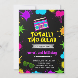 80-talets 2:a födelsedagsinbjudan inbjudningar