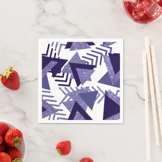80-talets Abstrakt för Coola | Lila Passion Shapes Pappersservett (Insitu)