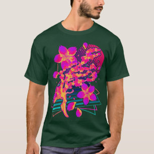80-talets Art Sakura Flower Japan Retro Vaporwave T Shirt