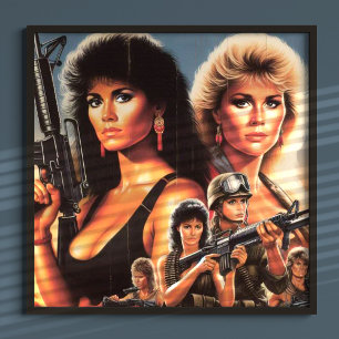 80-talets åtgärd Krig Girls Poster