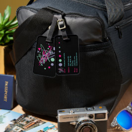 80-talets bagagemärke 80 vintage stänk medley art bagagebricka