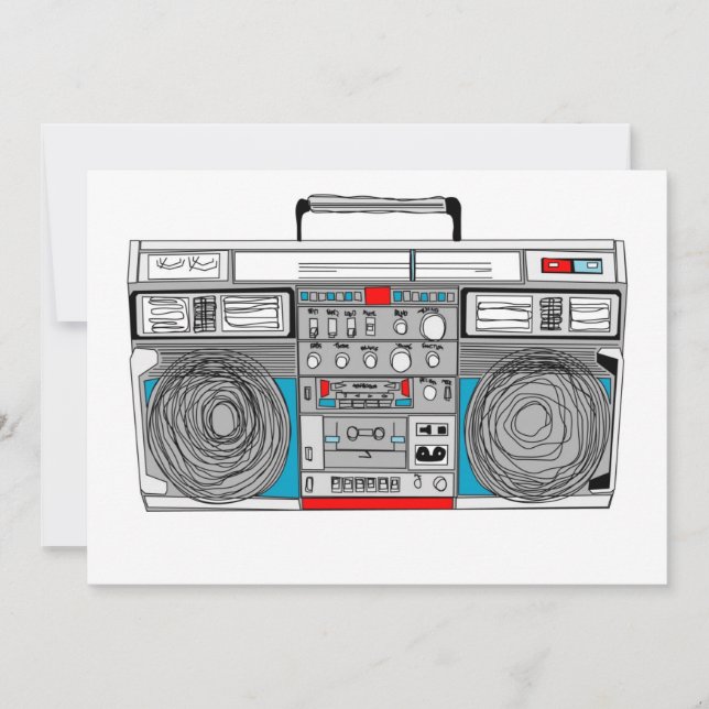 80-talets boombox inbjudan (Framsida)