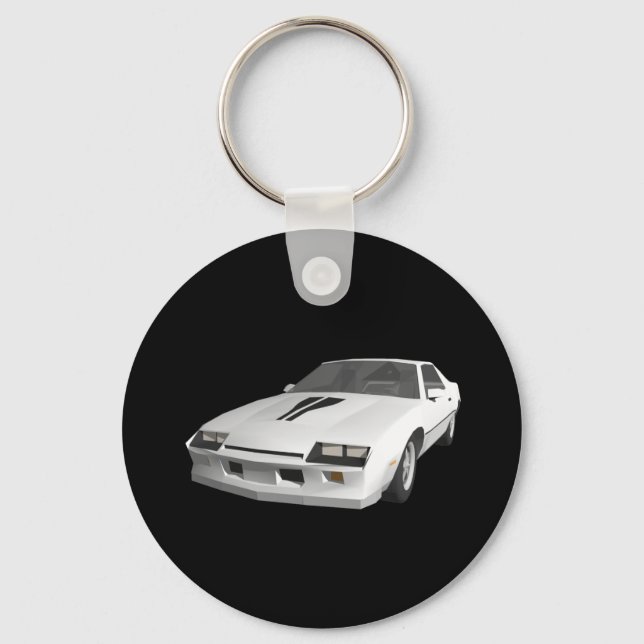 80-talets Camaro Sports Car: 3D-modell: Keychain Nyckelring (Framsida)