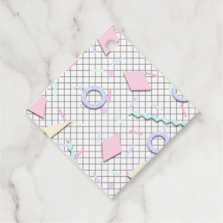 80-talets Candy Pastel Geo Skriv ut Märkre Gåvor Etiketter