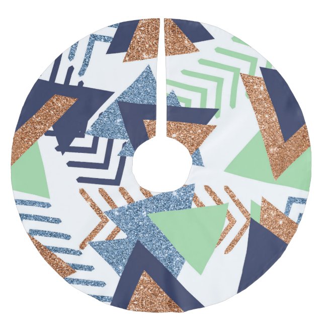 80-talets Färg-Abstrakt | Mint 90-tal vid marinen  Julgransmatta Borstad Polyester (Framsidan)