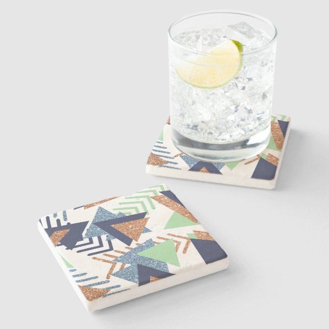 80-talets Färg-Abstrakt | Mint 90-tal vid marinen  Stenunderlägg (Sidan)