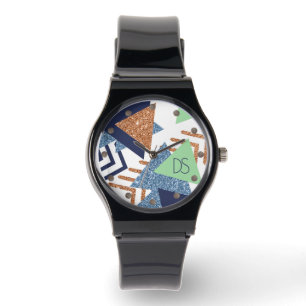 80-talets Färg-Abstrakt   Mint-Anpassningsbarna Ro Armbandsur
