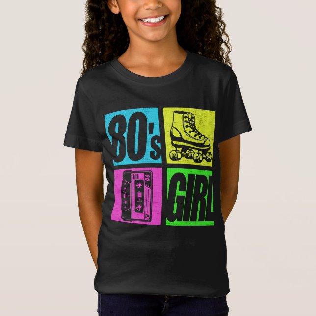 80-talets flicka 1980-tal, 80-talets Mode-Temapart T Shirt (Framsida)
