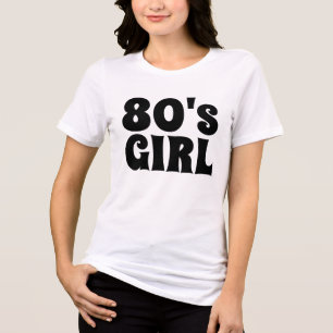 80-TALETS Flicka RETRO T-SHIRTAR T Shirt