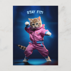 80-talets Gym Kitten Vykort
