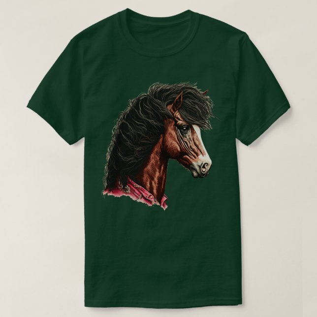 80-talets häst med mullet t shirt (Design framsida)