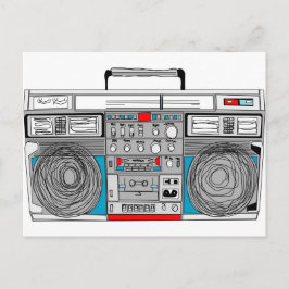 80-talets illustration av boombox vykort