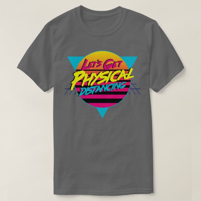 80-talets inspirerade Social Avstånd Aerobics Slog T Shirt (Design framsida)