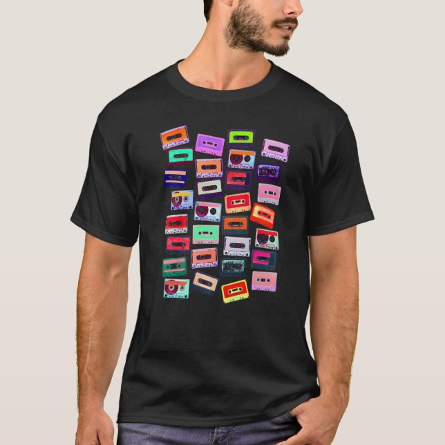 80-talets kassettbandssimulator Dj T Shirt (Framsida)