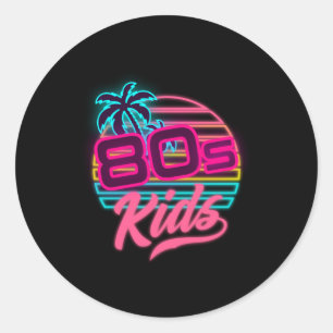 80-talets Kids 1980-Vintages 80-talskonst för Älsk Runt Klistermärke