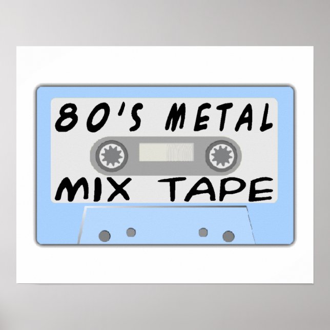 80-talets Metall Mix-bandkassett Poster (Framsidan)