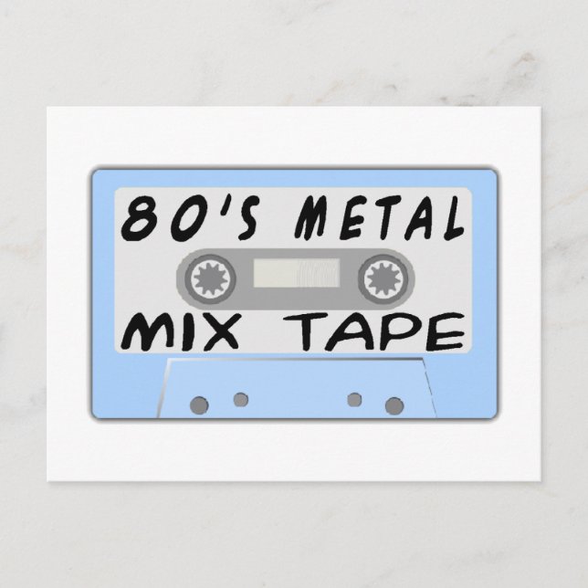 80-talets Metall Mix-bandkassett Vykort (Framsida)