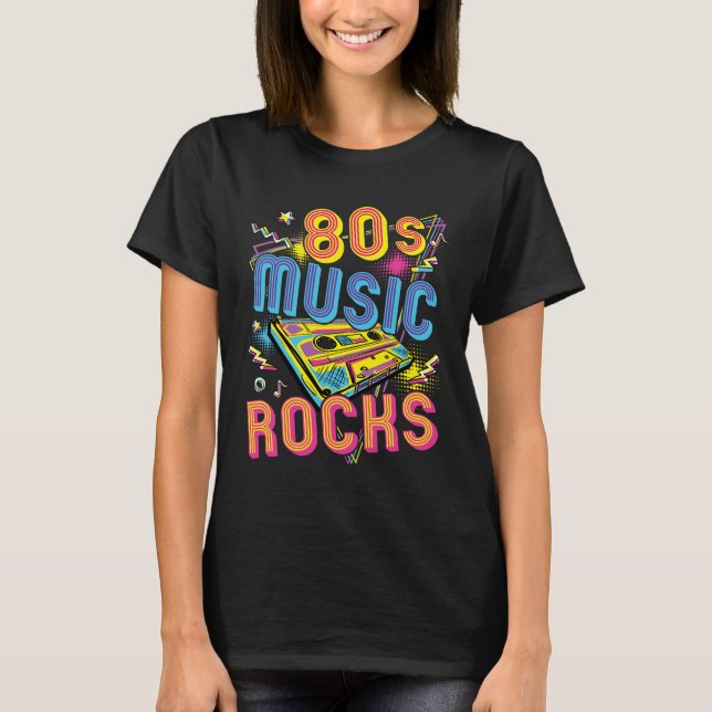 80-talets Music Sten 1980-tal Sten T Shirt (Framsida)