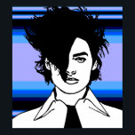 80-talets nya Wave Guy Original Pop Music Art Poster<br><div class="desc">80-talets nya Wave Guy Original Pop Music Art</div>