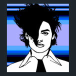 80-talets nya Wave Guy Original Pop Music Art Poster<br><div class="desc">80-talets nya Wave Guy Original Pop Music Art</div>