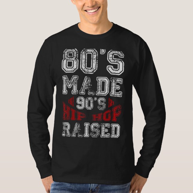 80-talets old school, 90:e Hip hop, upphöjt T Shirt (Framsida)