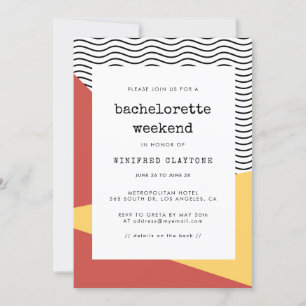 80-talets poppart Memphis stil Bachelorette helg Inbjudningar