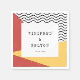 80-talets poppart Memphis stil bröllop Pappersservett