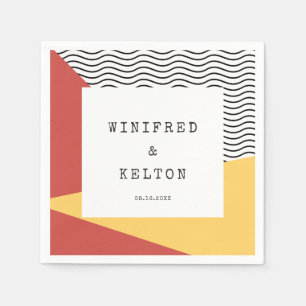 80-talets poppart Memphis stil bröllop Pappersservett